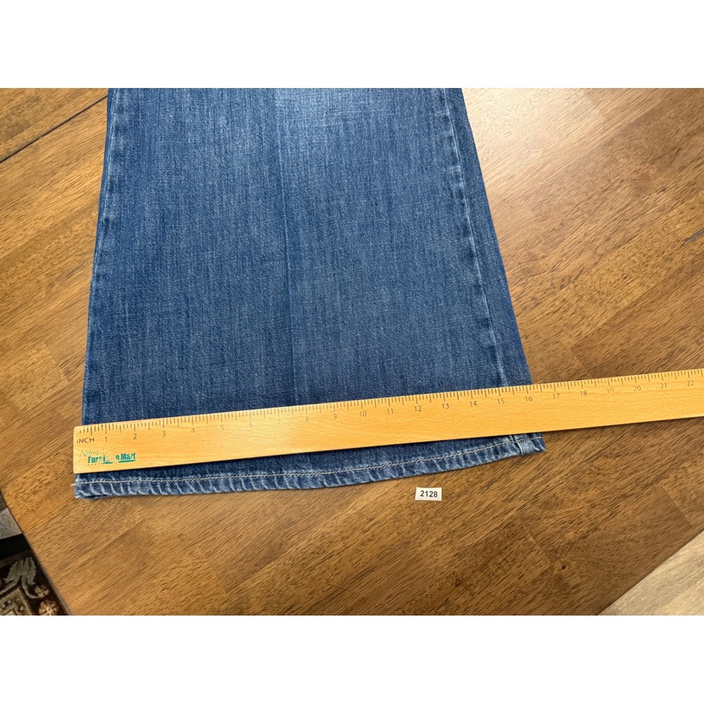 We The Free Free People Wide Leg Pleated Jean Blue Medium Wash High Rise Size 28 - Picture 6 of 7